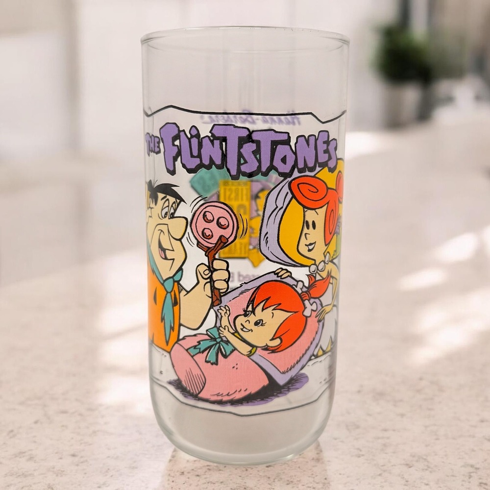 Hardee's‎ The Flintstones Glass Vintage 1991 Clear Excellent 30 Years Pebbles